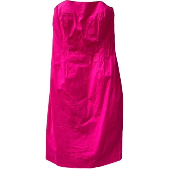 shoshanna pink strapless dress Shoshanna Dana Jacquard Strapless Dress - Fuchsia/Sand
